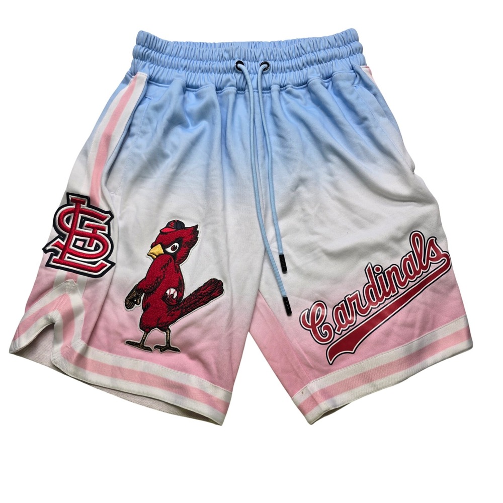 Pro Standard St Louis Cardinals Ombre Basketball Shorts Blue Pink Mens Small